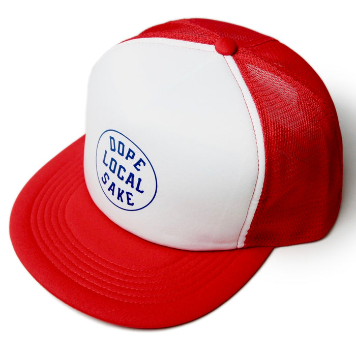 【MESH CAP】DOPE LOCAL SAKE/ホワイト x レッド