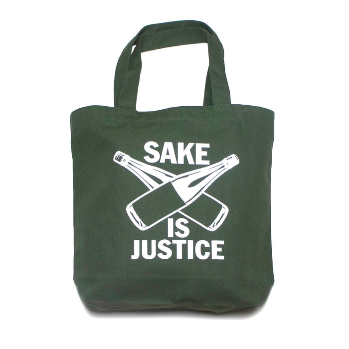 【BAG】SAKE IS JUSTICE トートバッグ(内ポケット付き) /オリーブ
