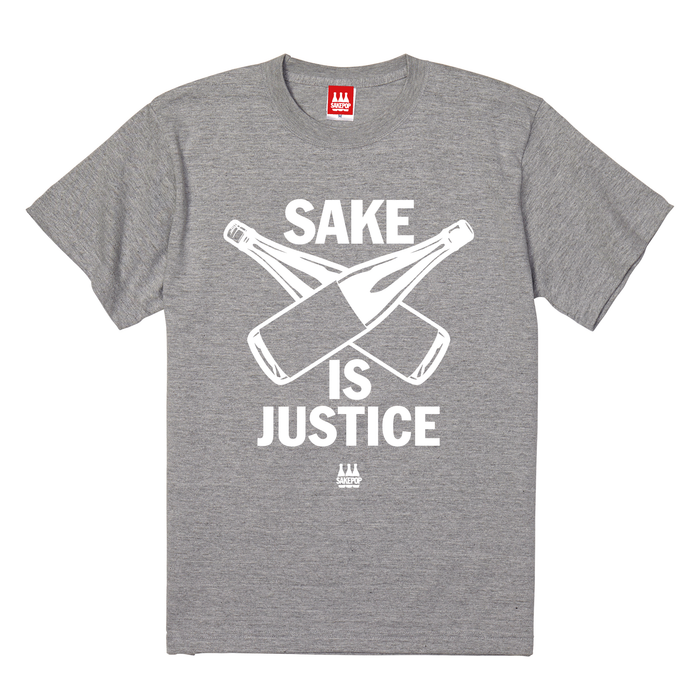 【T-shirt】SAKE IS JUSTICE/ミックスグレー