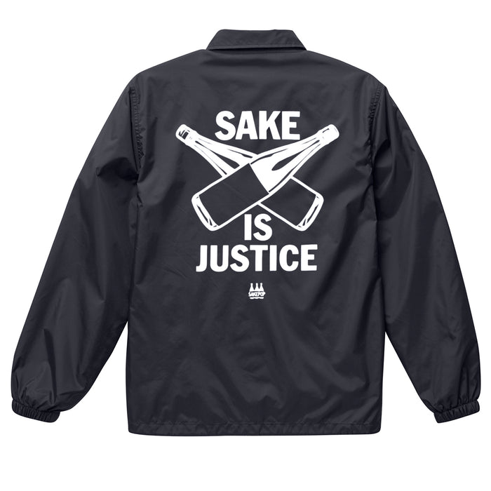 【アウター】SAKE IS JUSTICE ナイロンコーチジャケット ／ブラック