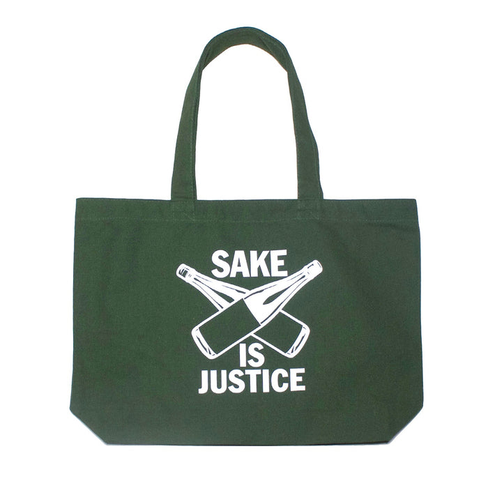 【BAG】SAKE IS JUSTICE トートバッグ（大） ／オリーブ