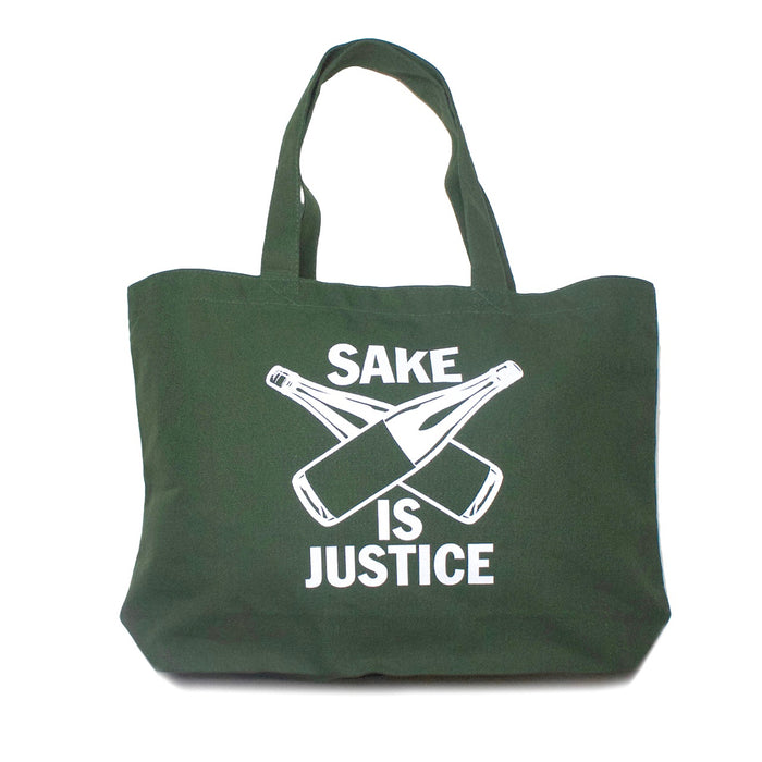 【BAG】SAKE IS JUSTICE トートバッグ（大） ／オリーブ