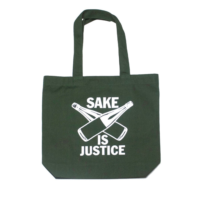 【BAG】SAKE IS JUSTICE トートバッグ（内ポケット付き） ／オリーブ