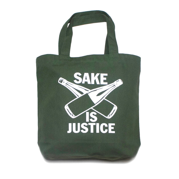【BAG】SAKE IS JUSTICE トートバッグ（内ポケット付き） ／オリーブ