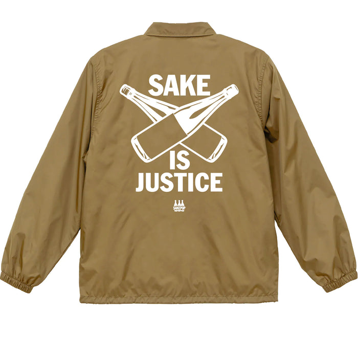 【アウター】SAKE IS JUSTICE ナイロンコーチジャケット ／コヨーテ